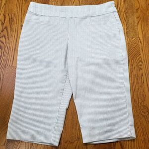 Croft & Barrow Gray & White Stripe Skimmer Shorts Size 14
